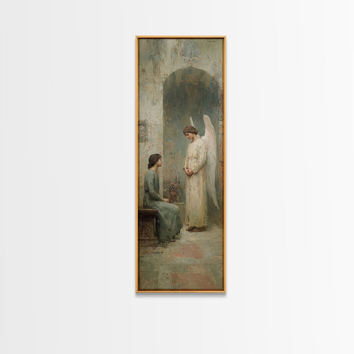 Celestial Peace, Framed Canvas Print, Tall Narrow Wall Art, Christian Christmas Art, Christian Art Canvas, Minimalist Christian Art, Jesus