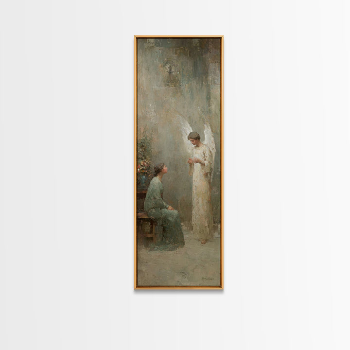 Angel Of Grace – Framed Canvas Print – Skinny Art – Christian Art Canvas – Christian Wall Art – Christmas Art – Jesus Painting