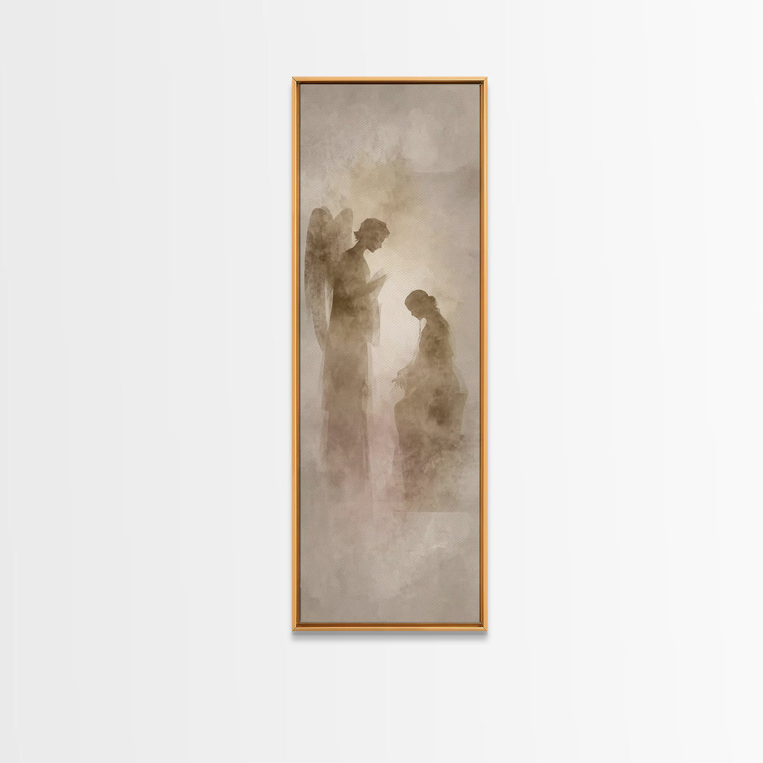 Sacred Mist Meeting | Framed Canvas Print | Skinny Art | Christian Art Canvas | Christian Wall Art | Modern Christian Art | Christian Paint