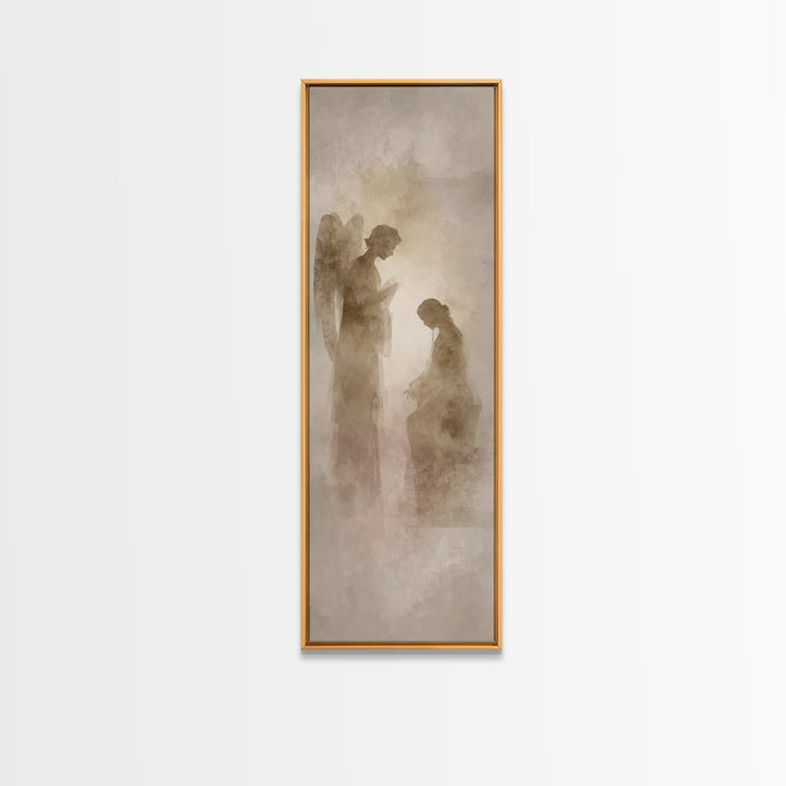 Sacred Mist Meeting | Framed Canvas Print | Skinny Art | Christian Art Canvas | Christian Wall Art | Modern Christian Art | Christian Paint