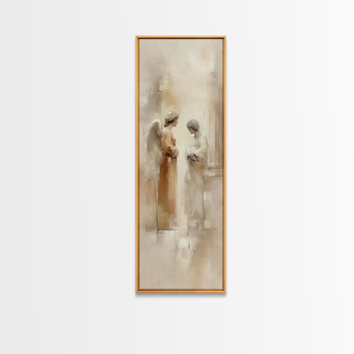 Heavenly Communion – Framed Canvas Print – Tall Skinny Art Print – Christian Art Canvas – Christian Wall Art – Subtle Christian Art – Chris