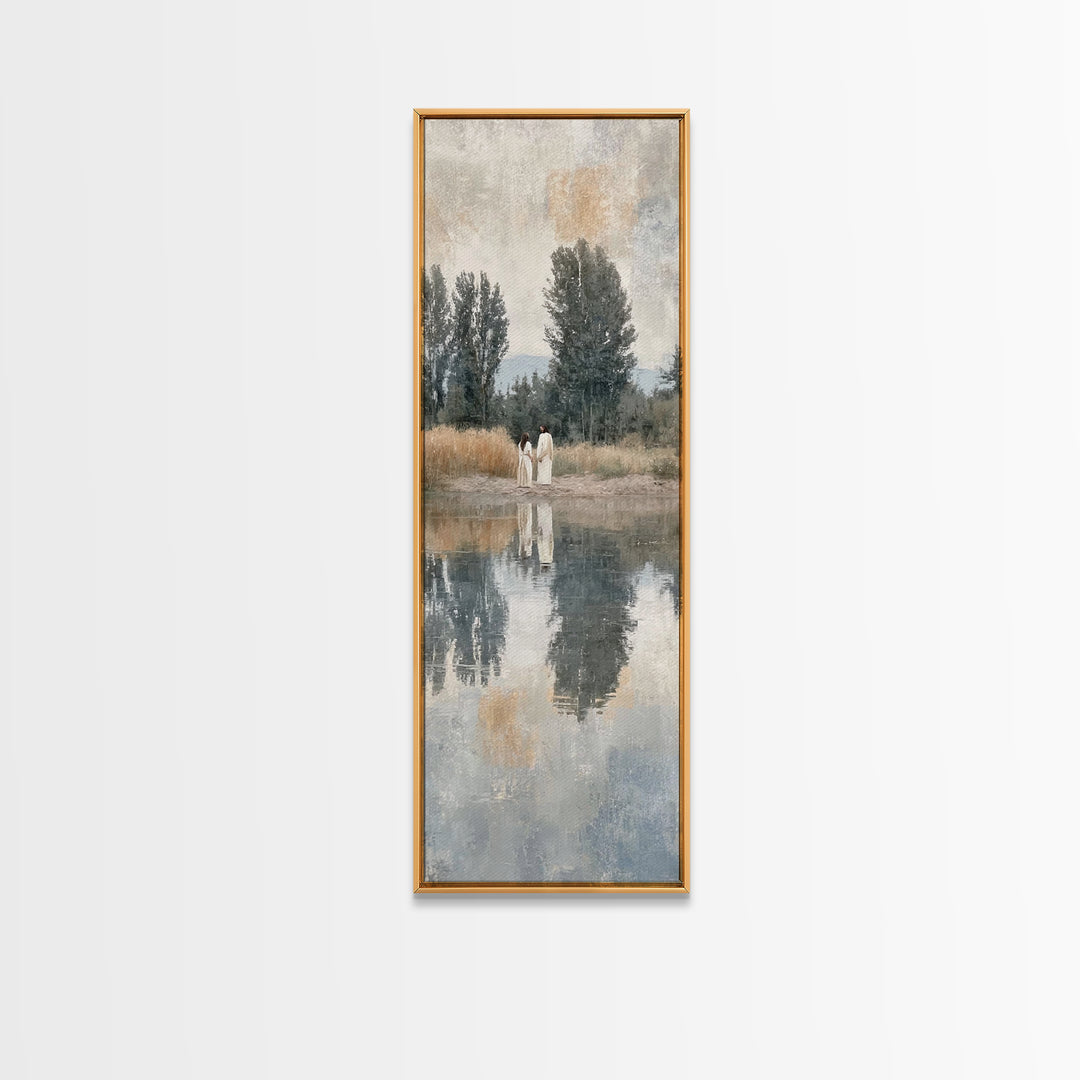 Hillside Reverence – Framed Canvas Print – Christian Art Canvas – Christian Wall Art – Tall Skinny Art Print – Christian Gift Ideas – Moder