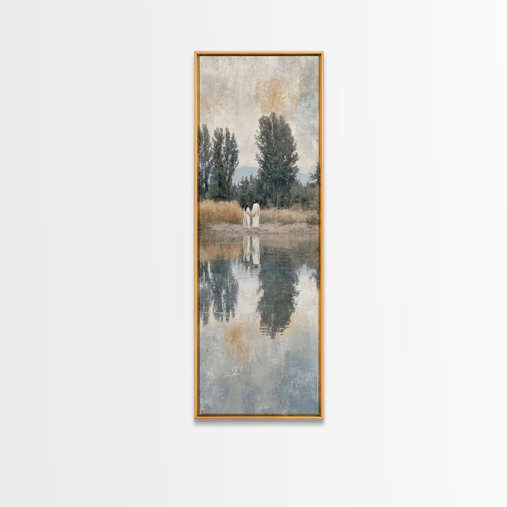 Hillside Reverence – Framed Canvas Print – Christian Art Canvas – Christian Wall Art – Tall Skinny Art Print – Christian Gift Ideas – Moder