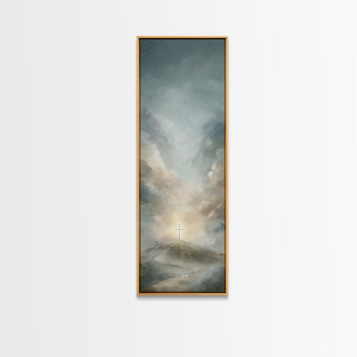 Dawn Of Salvation – Framed Canvas Print – Christian Wall Art – Tall Skinny Art Print – Christian Art Canvas – Christian Gift Ideas – Modern
