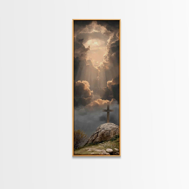 Clouds Of Glory – Framed Canvas Print – Christian Wall Art – Christian Art Canvas – Tall Narrow Wall Art – Moody Christian Art – Christian