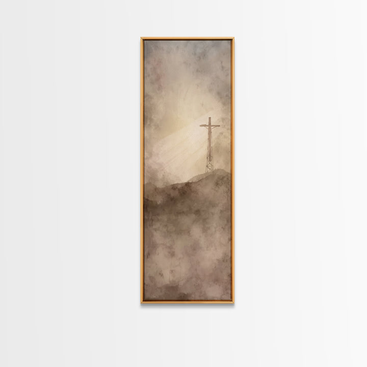 Radiant Redemption | Framed Canvas Print | Christian Art Canvas | Christian Wall Art | Tall Skinny Art Print | Christian Gift Ideas | Moder