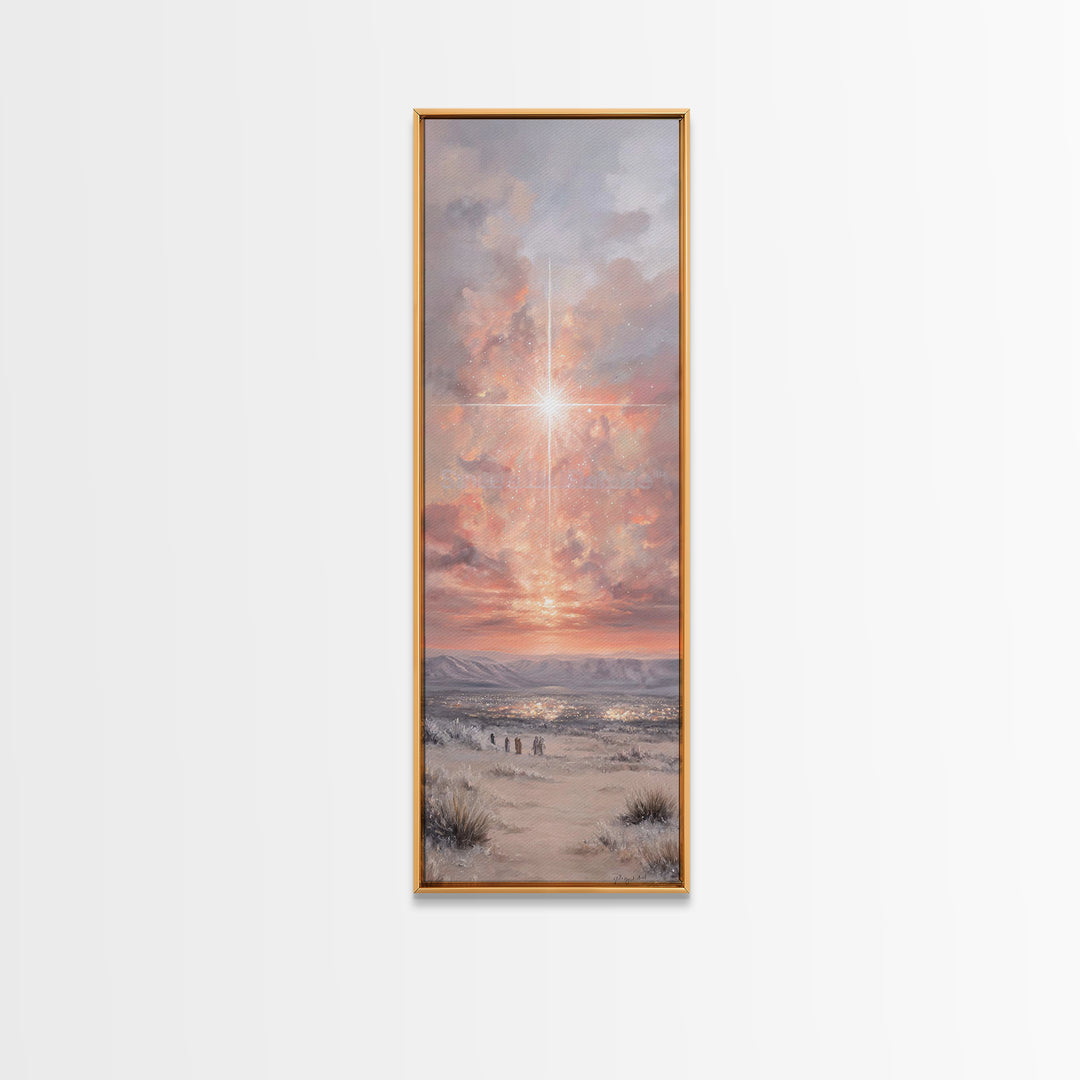 Radiant Dawn Star – Framed Canvas Print – Tall Skinny Art Print – Christmas Wall Art – Christian Art – Christmas Canvas Wall Art
