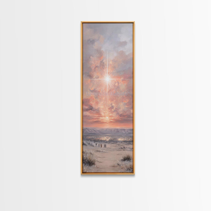 Radiant Dawn Star – Framed Canvas Print – Tall Skinny Art Print – Christmas Wall Art – Christian Art – Christmas Canvas Wall Art