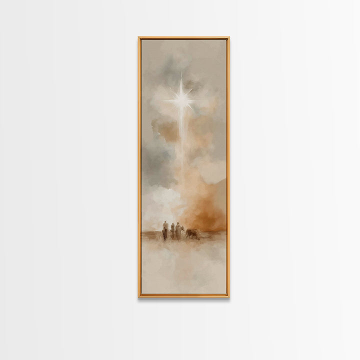 Holy Night Vision – Framed Canvas Print – Tall Skinny Art Print – Christian Art – Christmas Wall Art – Christian Art Gift