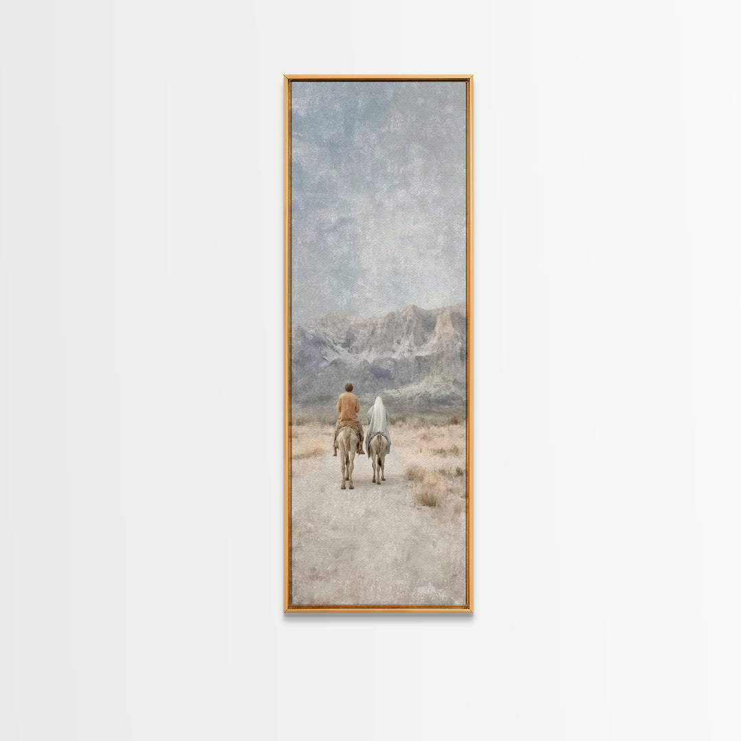 Journey To Bethlehem | Framed Canvas Print | Skinny Art | Christian Art | Christmas Art Prints | Modern Christian Painting