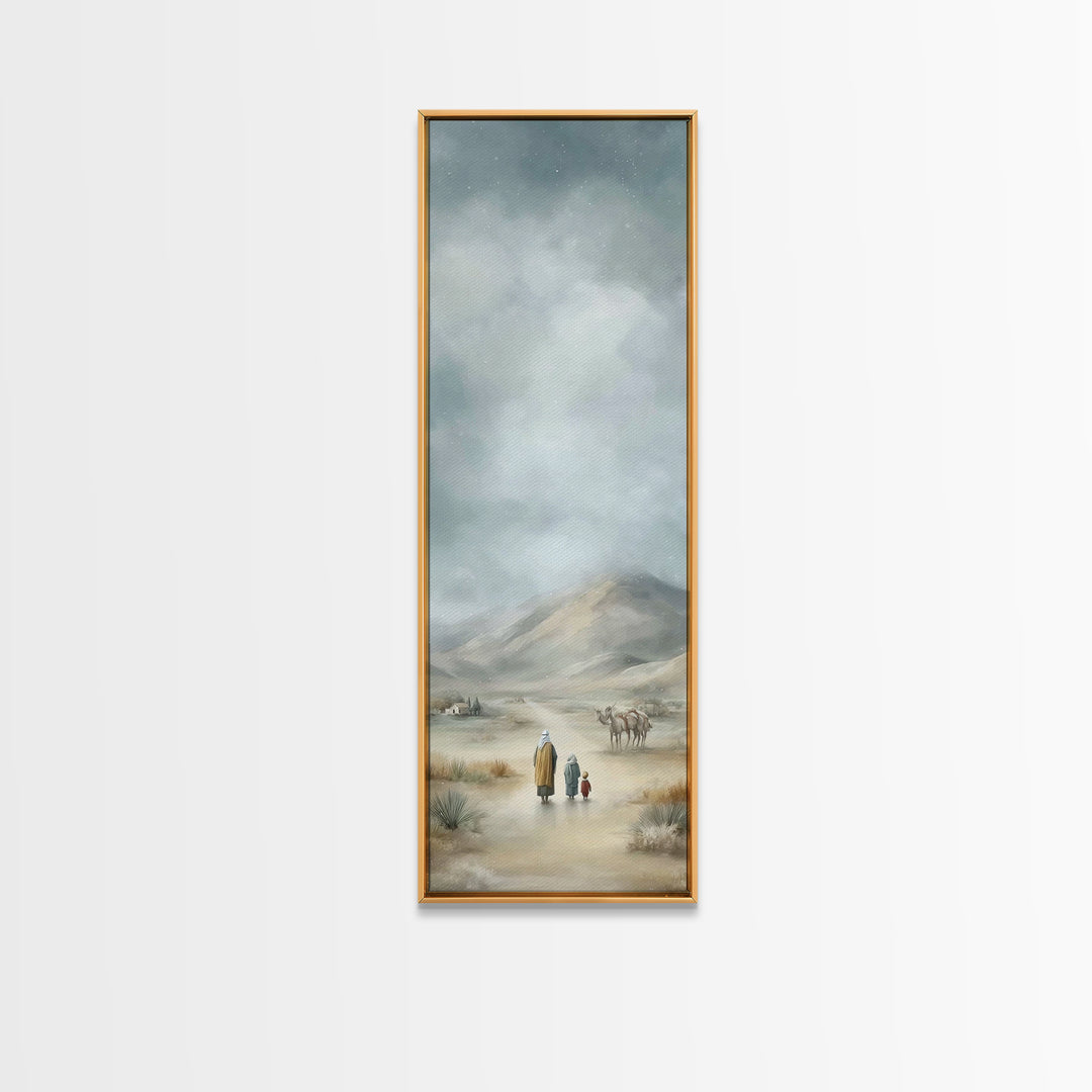 Family Road Home | Framed Canvas Print | Tall Skinny Art Print | Christian Christmas Art | Framed Christian Art | Modern Christian Art