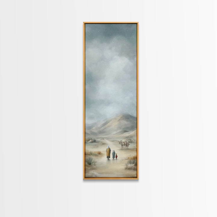 Family Road Home | Framed Canvas Print | Tall Skinny Art Print | Christian Christmas Art | Framed Christian Art | Modern Christian Art