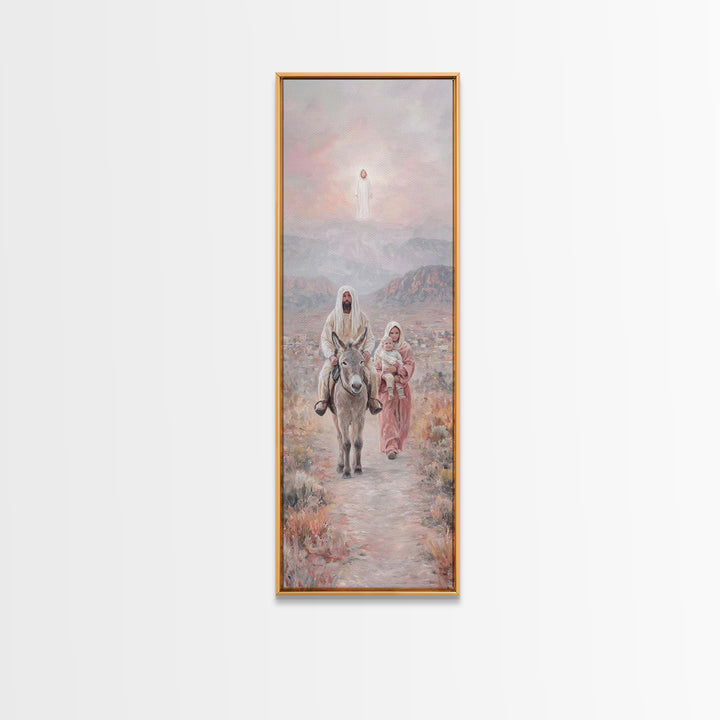 Sacred Desert Walk – Framed Canvas Print – Skinny Art – Christian Art – Christmas Wall Art – Christian Art Work