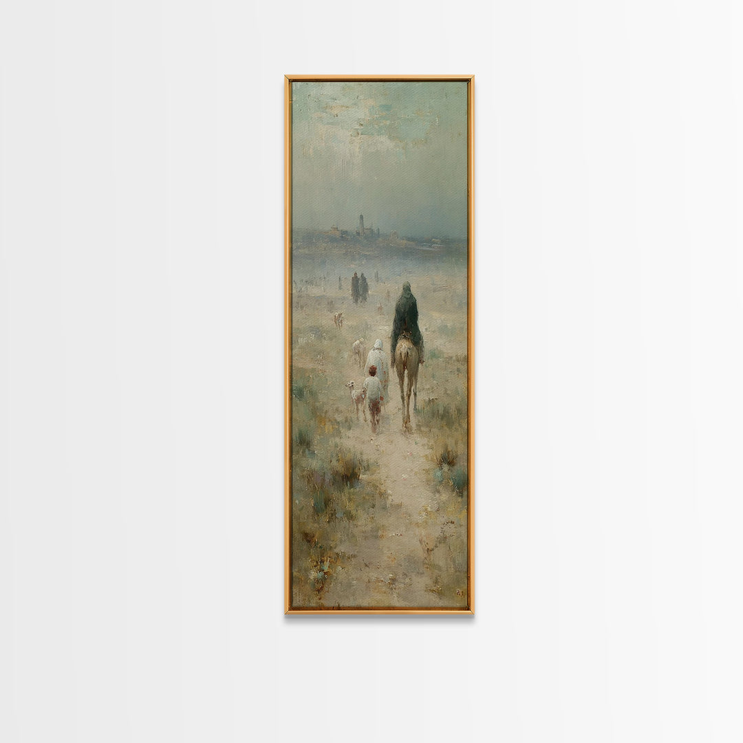 Heavenly Path Rising | Framed Canvas Print | Tall Narrow Wall Art | Christian Art Canvas | Moody Christmas Art | Christian Art Gift