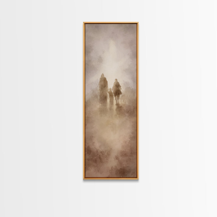 Journey Of Light – Framed Canvas Print – Christian Wall Art – Christian Art Canvas – Jesus Painting – Tall Narrow Wall Art – Christmas Art