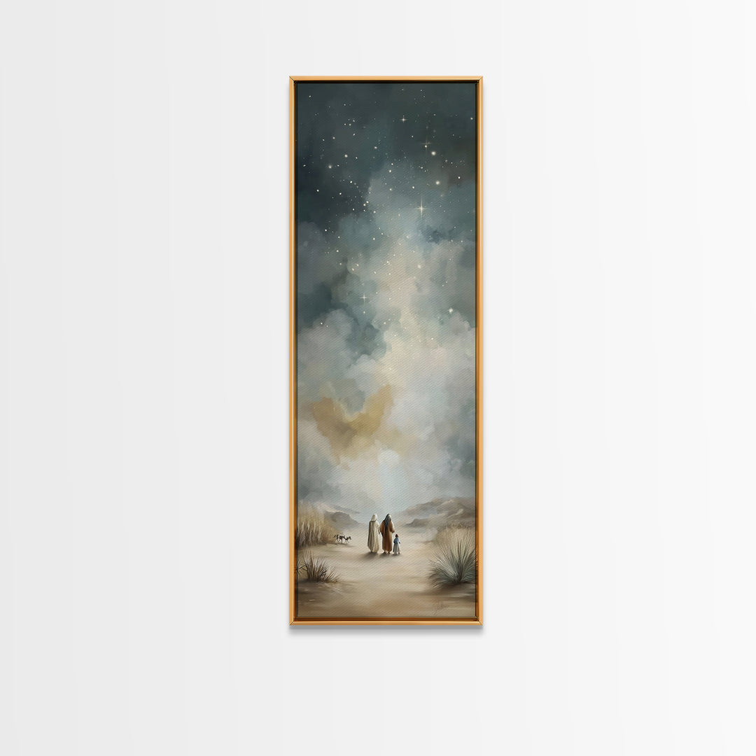 Heavenly Promise – Framed Canvas Print – Christian Art Canvas – Christian Wall Art – Narrow Art – Christian Painting – Christmas Art