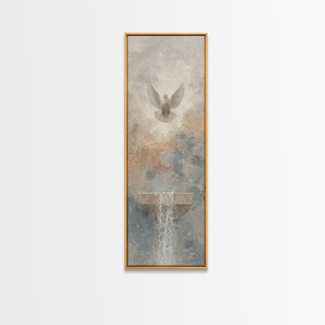 Dove Of Peace – Framed Canvas Print – Christian Art Canvas – Christian Wall Art – Skinny Art – Christian Christmas Art – Christian Gift Ide