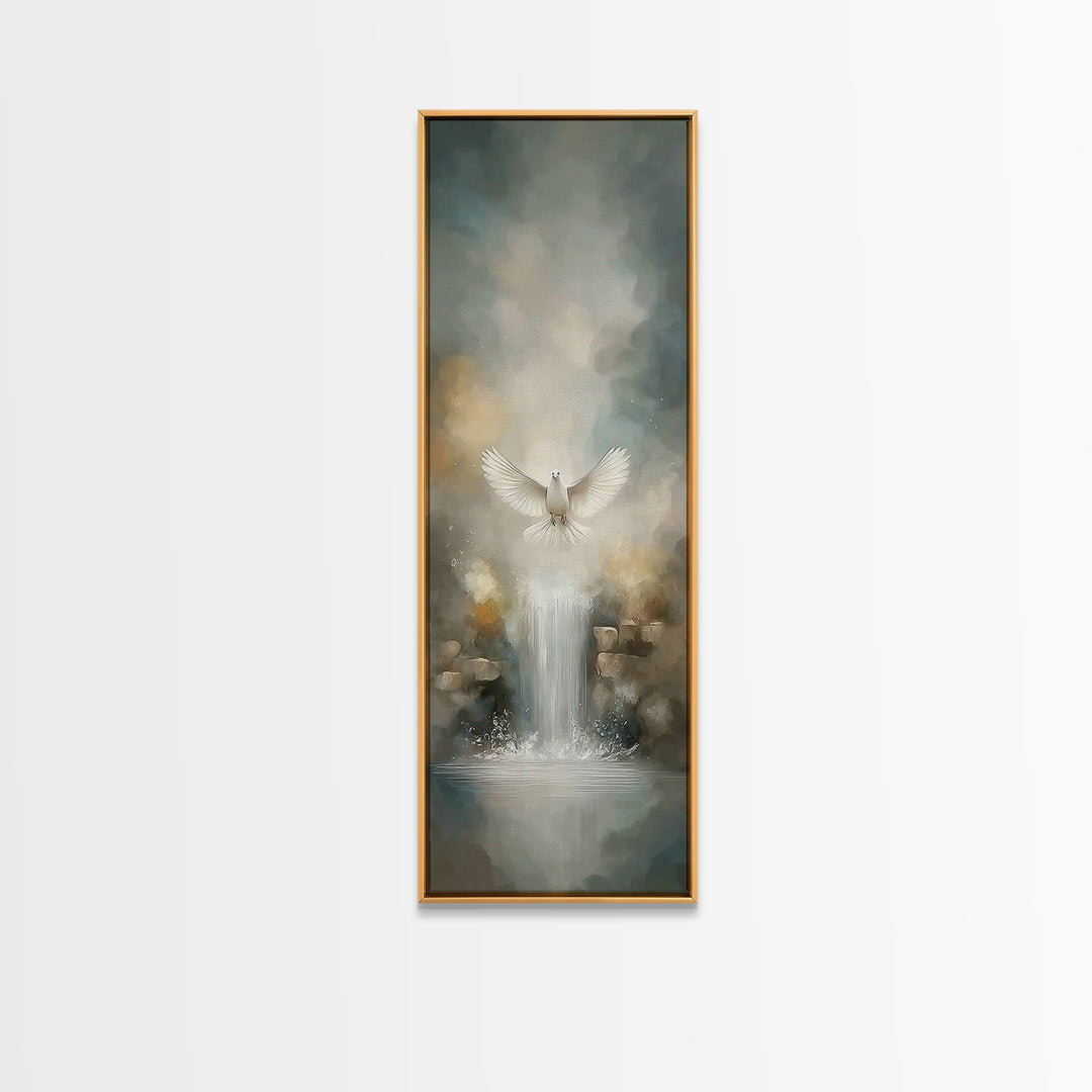 Living Water Light – Framed Canvas Print – Christian Art – Christian Wall Art – Christian Art Canvas – Narrow Art – Christmas Art