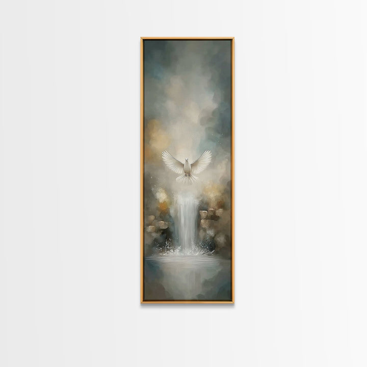 Living Water Light – Framed Canvas Print – Christian Art – Christian Wall Art – Christian Art Canvas – Narrow Art – Christmas Art