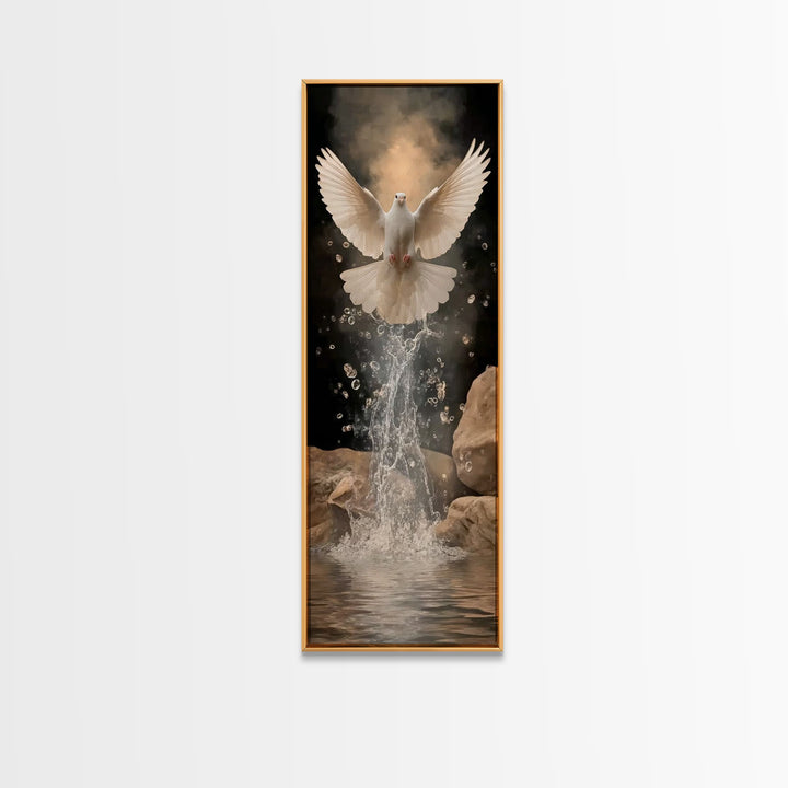 Living Waters Peace – Framed Canvas Print – Christian Art – Christian Art Canvas – Moody Christian Art – Tall Skinny Art Print – Christian