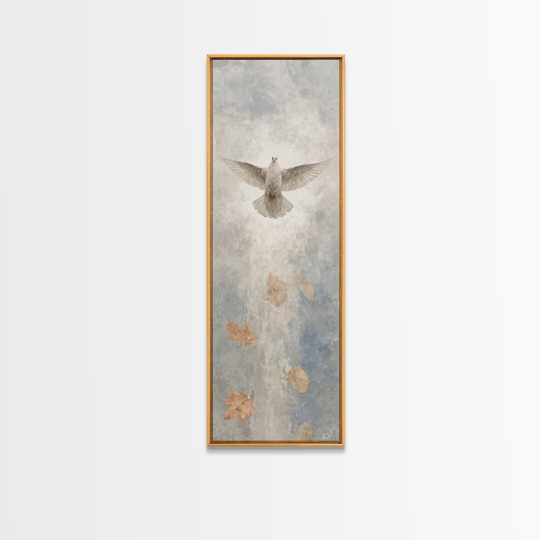 Spirit Above Stillness – Framed Canvas Print – Christian Art – Blue Christian Art – Christian Wall Art – Tall Narrow Wall Art – Christian A