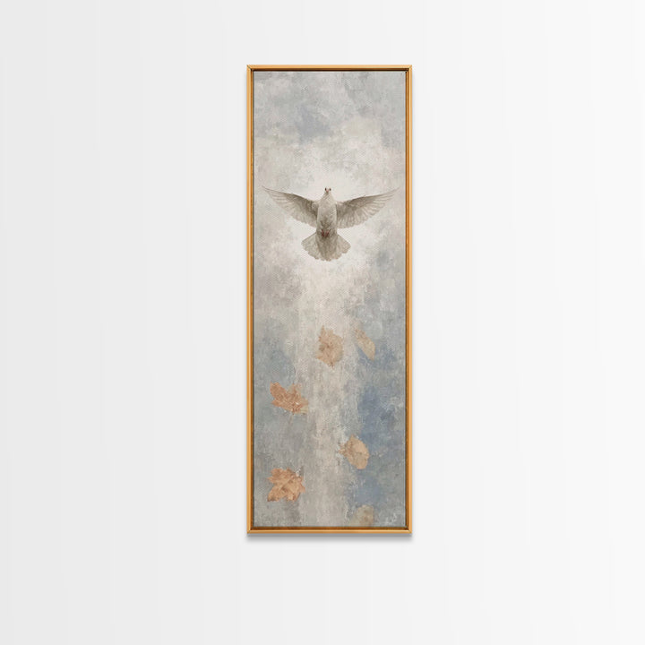 Spirit Above Stillness – Framed Canvas Print – Christian Art – Blue Christian Art – Christian Wall Art – Tall Narrow Wall Art – Christian A