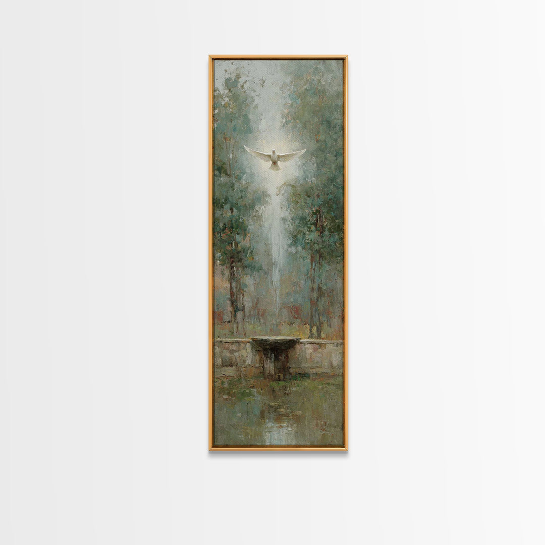 Garden Of Spirit – Framed Canvas Print – Christian Wall Art – Christian Art Canvas – Vintage Christian Art – Tall Narrow Wall Art – Christi