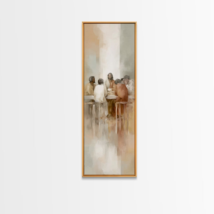 Heavenly Supper Light – Framed Canvas Print – Christian Wall Art – Jesus Painting – Christian Art Canvas – Tall Skinny Art Print – Christia