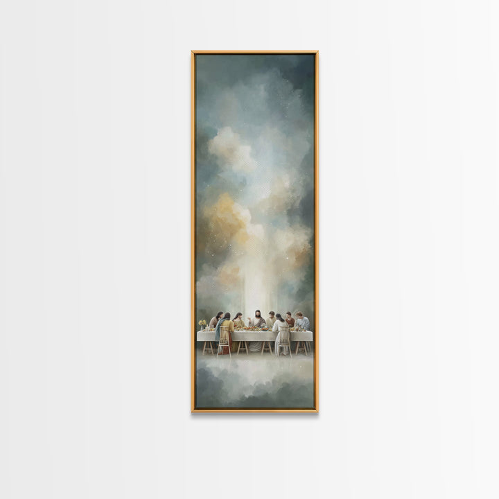 Eternal Feast Radiance, Framed Canvas Print, Christian Wall Art, Jesus Painting Canvas, Christian Art Print, Skinny Art, Christian Christma