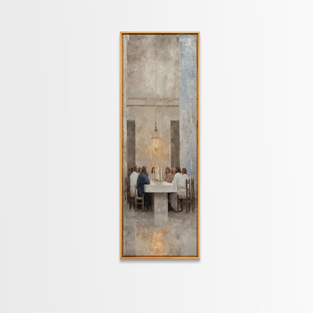 Celestial Supper Peace – Framed Canvas Print – Christian Art Canvas – Jesus Painting – Christian Wall Art – Skinny Art – Christian Christma