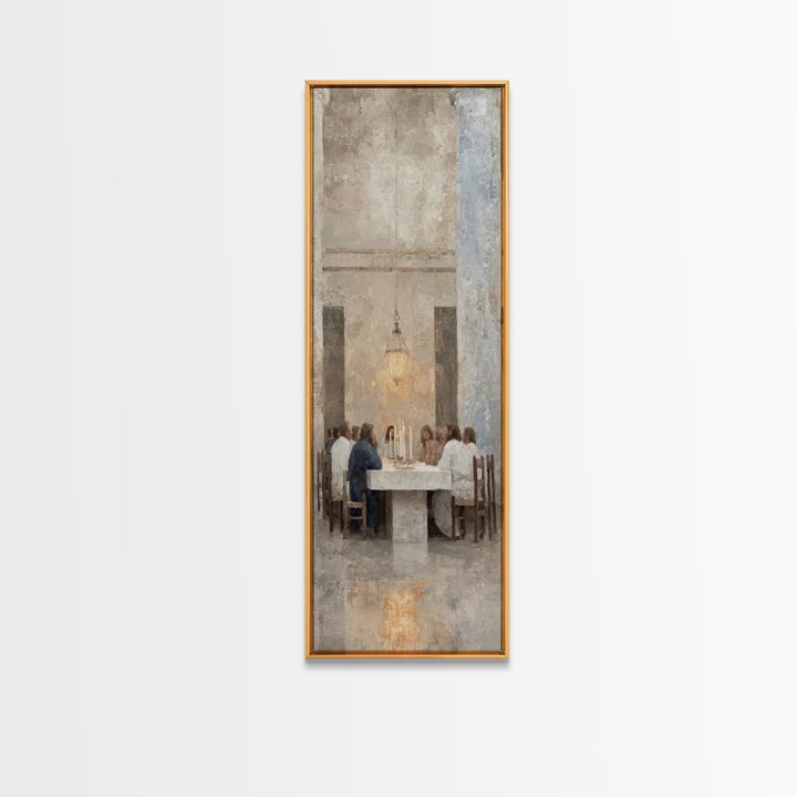 Celestial Supper Peace – Framed Canvas Print – Christian Art Canvas – Jesus Painting – Christian Wall Art – Skinny Art – Christian Christma