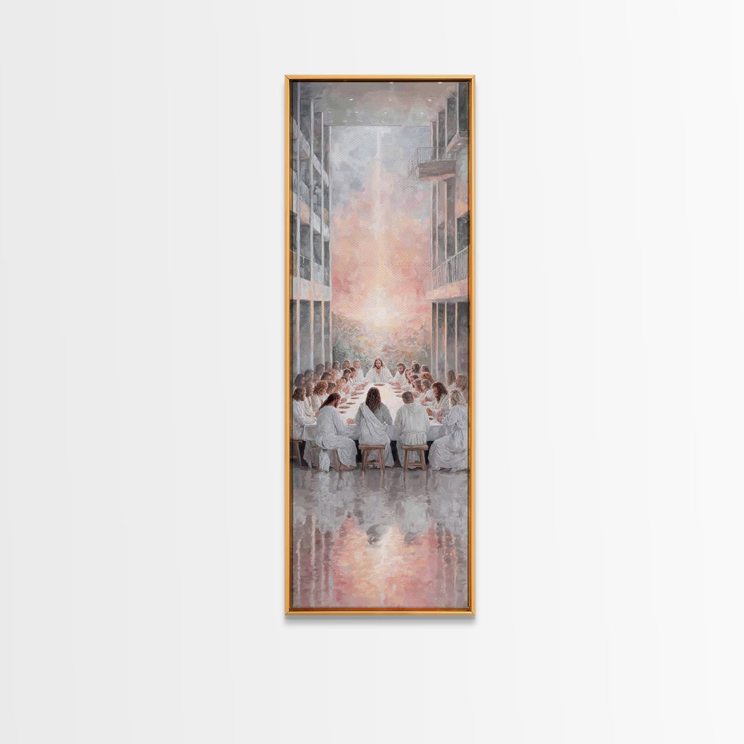 Last Supper Serenity | Framed Canvas Print | Christian Painting | Jesus Canvas Art | Christian Art Print | Tall Narrow Wall Art | Christmas