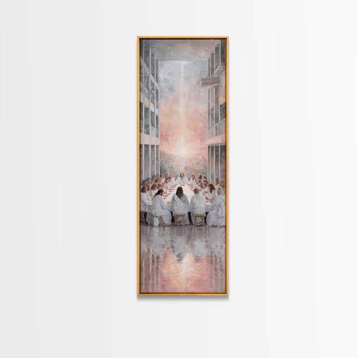 Last Supper Serenity | Framed Canvas Print | Christian Painting | Jesus Canvas Art | Christian Art Print | Tall Narrow Wall Art | Christmas