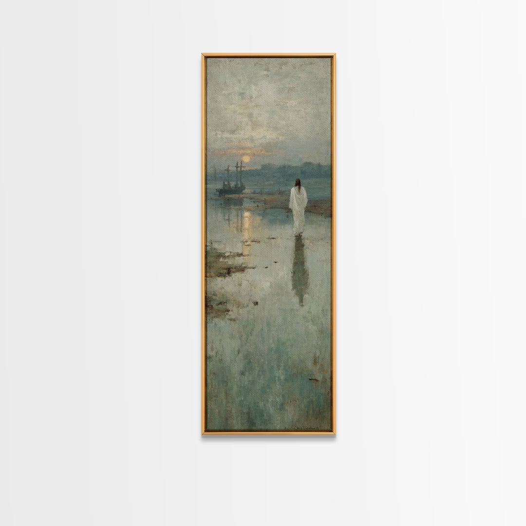 Harbor Of Peace – Framed Canvas Print – Narrow Art – Christian Art – Christian Wall Art – Christian Art Canvas – Jesus Painting