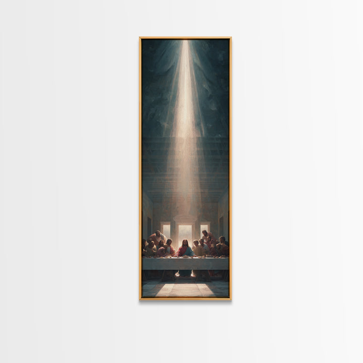 Light Of Communion, Framed Canvas Print, Christian Art, Jesus Painting Canvas, Christian Wall Art, Tall Narrow Wall Art, Christian Christma