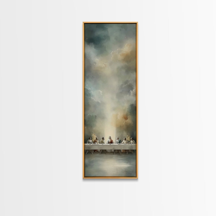 Last Supper Stillness – Framed Canvas Print – Christian Art – Jesus Painting Canvas – Christian Wall Art – Skinny Art – Christian Christmas