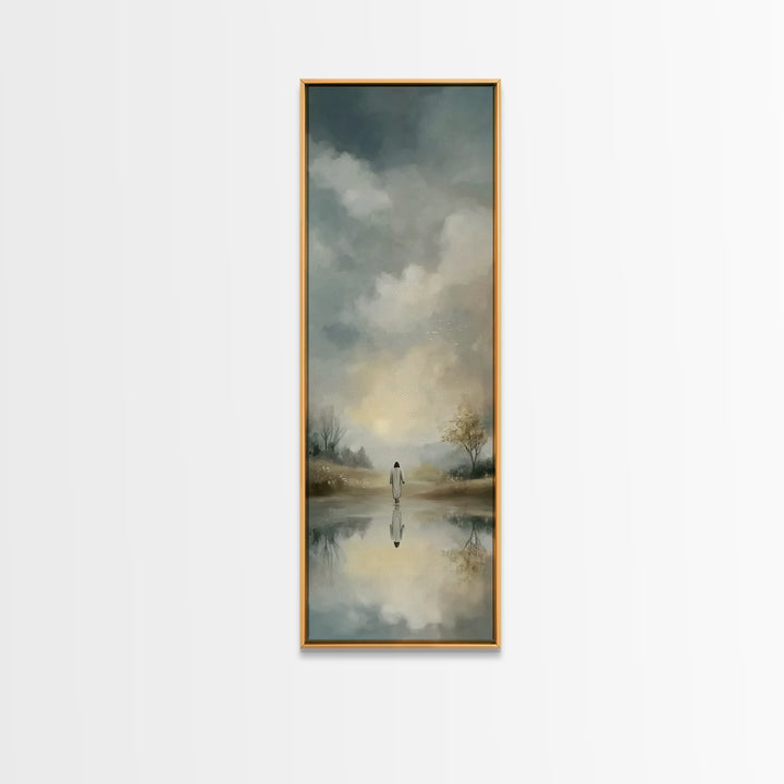 Quiet Walk Home – Framed Canvas Print – Tall Skinny Art Print – Christian Art Canvas – Christian Art – Christian Wall Art – Minimalist Chri