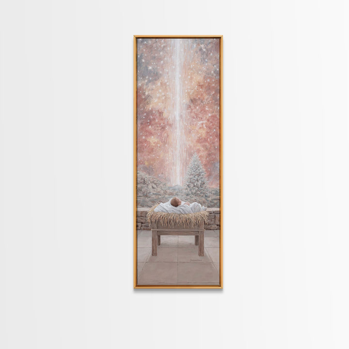 Glory Advent Dawn – Framed Canvas Print – Christian Art Canvas – Christian Christmas Art – Jesus Painting – Tall Narrow Wall Art – Christia