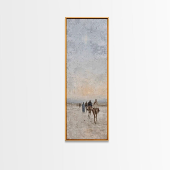 Pilgrims Of Hope – Framed Canvas Print – Christian Art – Christmas Wall Art – Christian Art Canvas – Skinny Art – Christian Christmas Decor