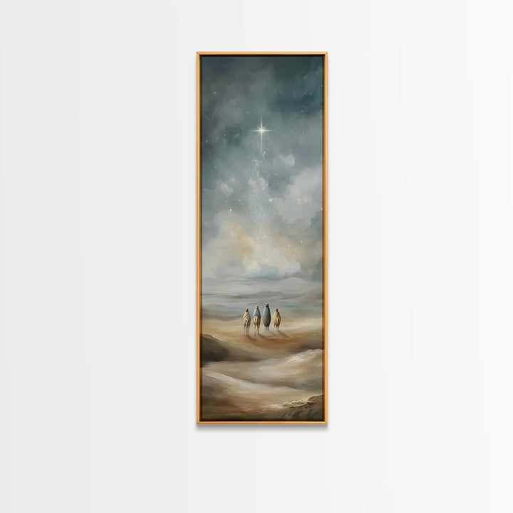 Guiding Light Voyage – Framed Canvas Print – Christian Art Canvas – Christmas Art – Christian Wall Art – Narrow Art – Christian Gift