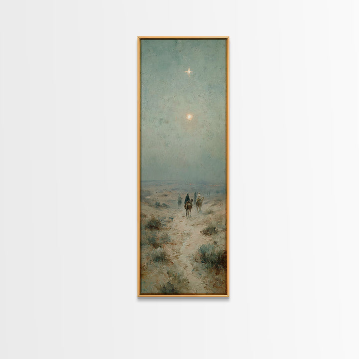 Bethlehem Star Path – Framed Canvas Print – Tall Narrow Wall Art – Christian Art – Christmas Art – Christian Art Print – Christian Canvas –
