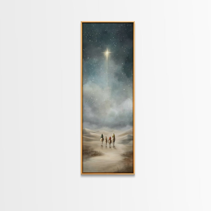 Bethlehem Journey – Framed Canvas Print – Skinny Art – Christian Art Print – Christian Wall Art – Christmas Art – Jesus Painting – Christia