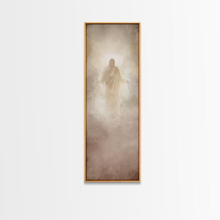 Heavenly Dawn Light – Framed Canvas Print – Tall Narrow Wall Art – Christian Wall Art – Christian Art Canvas – Jesus Painting – Christian A