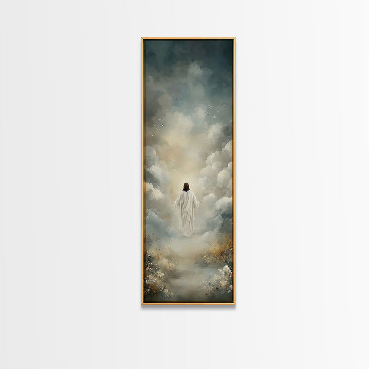 Ascension Of Peace | Framed Canvas Print | Tall Skinny Art Print | Christian Art Canvas | Jesus Painting | Christian Wall Art | Christian A