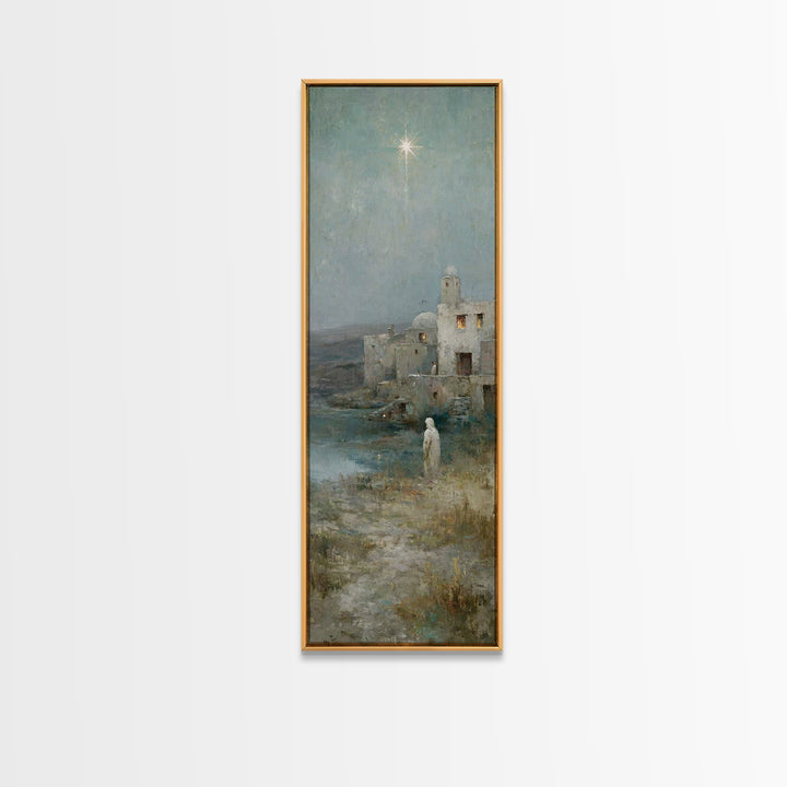Star Of Salvation | Framed Canvas Print | Skinny Art | Christian Christmas Art | Christian Art Canvas | Christian Art | Christmas Wall Art