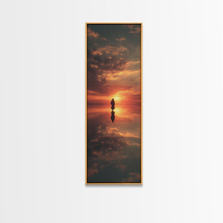 Radiant Evening Hope – Framed Canvas Print – Tall Skinny Art Print – Christian Art Canvas – Christian Wall Art – Jesus Painting – Large Chr