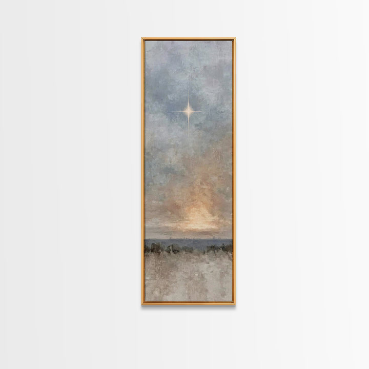 Morning Star Blessing | Framed Canvas Print | Narrow Art | Christian Art Canvas | Christian Christmas Art | Christian Art | Christmas Wall
