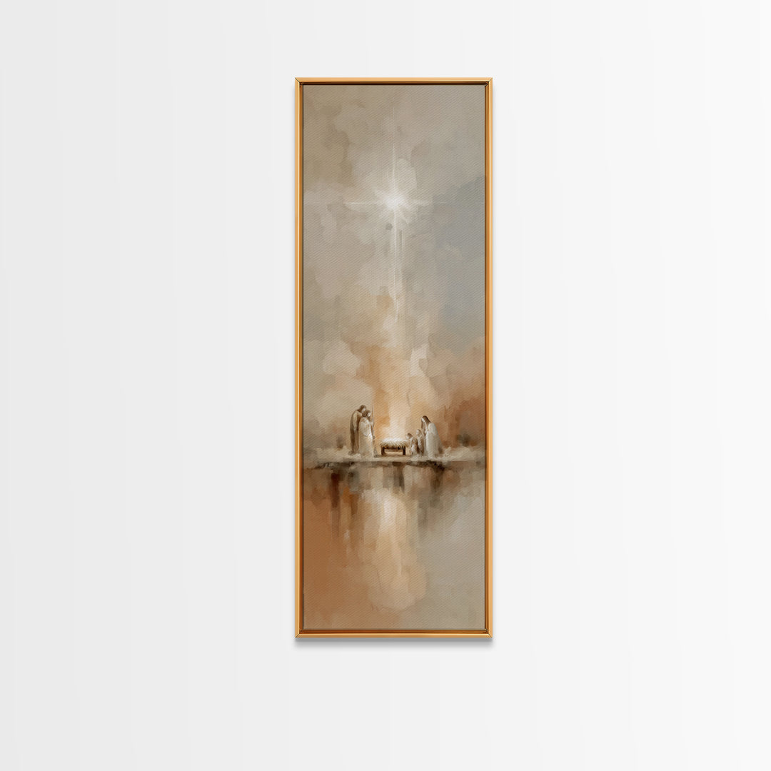 The Guiding Star - Framed Canvas Print - Christian Wall Art - Christmas Art - Christian Art Canvas - Christian Christmas Art - Tall Narrow