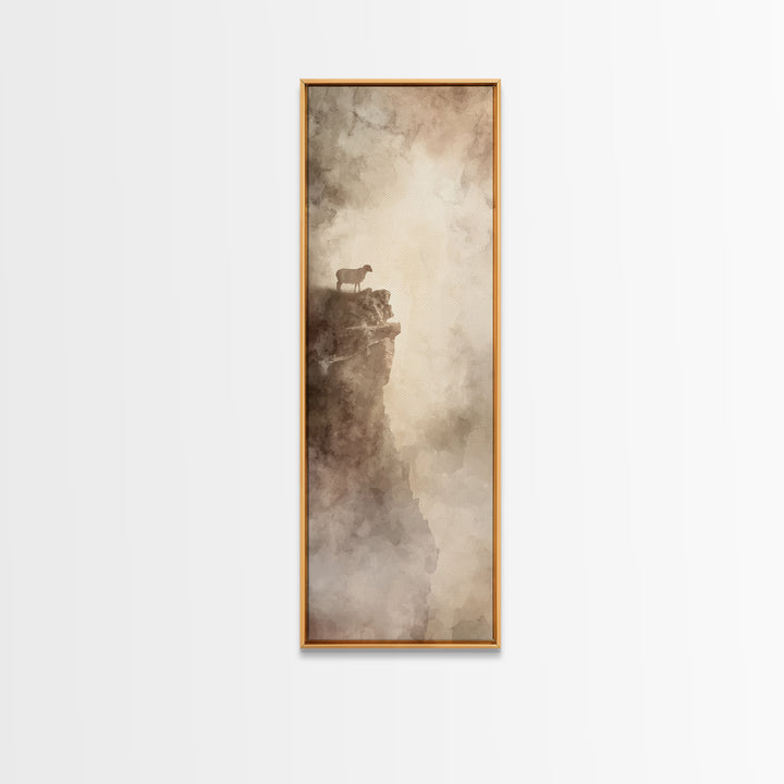 Highland Edge Peace | Framed Canvas Print | Christian Art | Christian Art Canvas | Christian Wall Art | Modern Christian Art | Tall Skinny