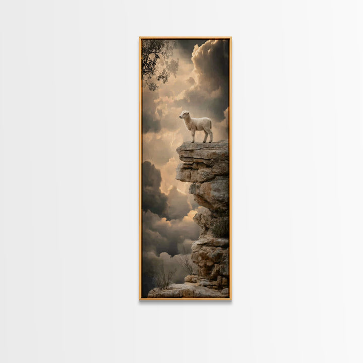 Shepherd’s Cliff Light – Framed Canvas Print – Christian Wall Art – Christian Art Canvas – Unique Christian Art – Christian Painting – Narr